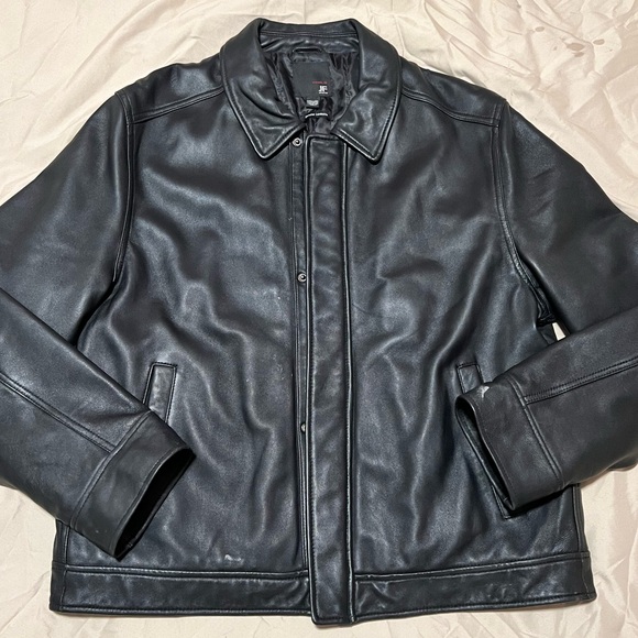 J. Ferrar Genuine Lambskin Full Zip Leather Jacket Coat Mens - Picture 1 of 7